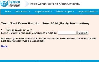 IGNOU June 2019 Result declared today, here's how to check