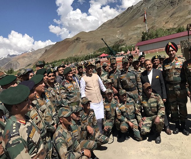 Rajnath Singh visits Kargil, to inaugurate two mountain bridges in Kashmir