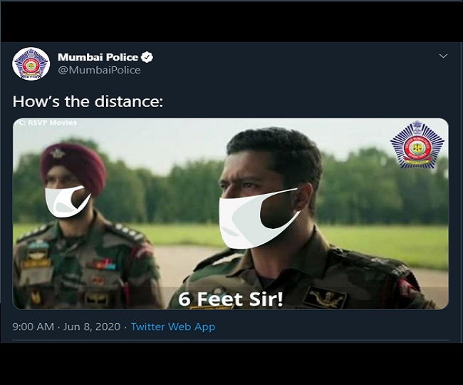 'How's the distance': Mumbai Police twists Uri's famous dialogue to remind people to practice social distancing | Check here