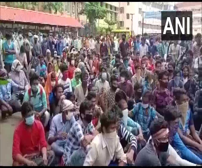 Coronavirus News: 400 migrant workers protest in Mangaluru demanding return to native places | Highlights