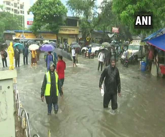 Heavy Rain Lashes Parts Of Mumbai City Disrupts Local Train Services On Central Western Railways