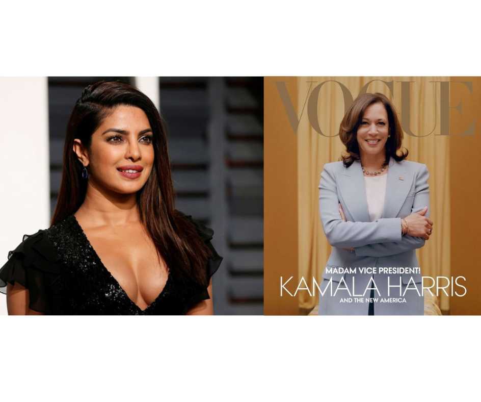 A Woman A Woman Of Colour Priyanka Chopra Lauds Kamala Harris Powerful Vogue Cover