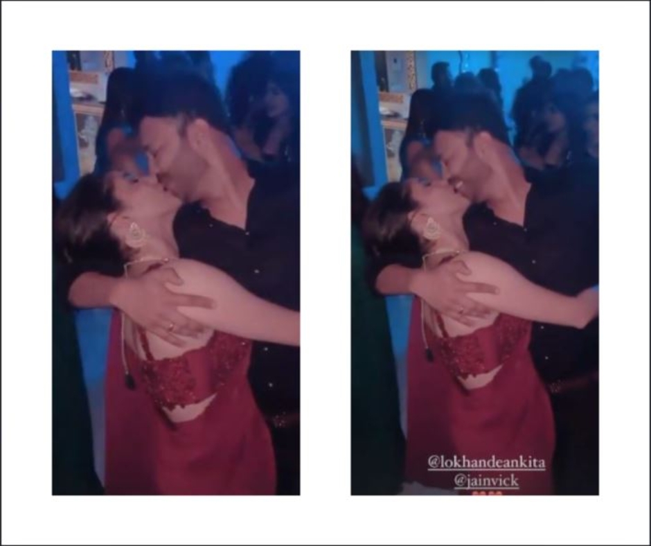 Ankita Lokhande steals a kiss with beau Vicky Jain on recent Diwali party