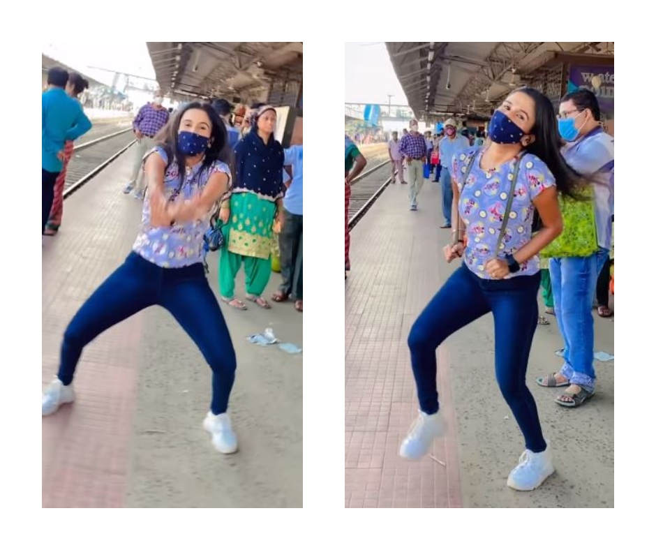 YouTuber brutally trolled for her railway station dance on 'Saat Samundar Paar' | Watch viral video