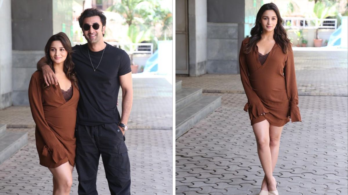 Alia Bhatt Flaunts Baby Bump With Hubby Ranbir Kapoor At 'Deva Deva