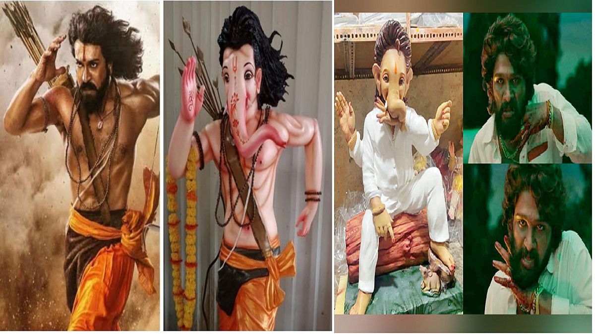 Ganesh Chaturthi 2022 Ganesh Idols Inspired By Ram Charans Rrr And Allu Arjuns Pushpa In Pics 1575