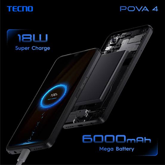 tecno pova 4 battery capacity