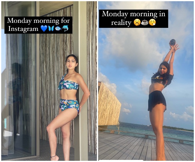 Bikini-clad Sara Ali Khan sums up Monday Blues with 'Instagram vs Reality' post | See here