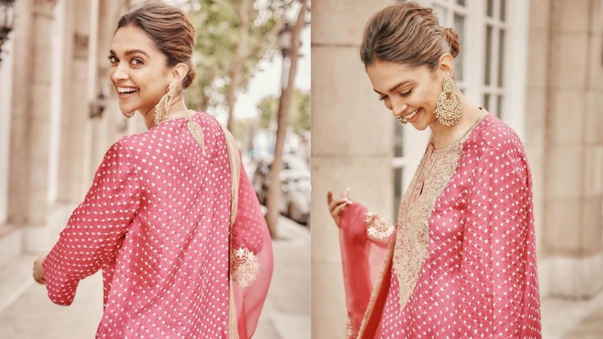 Deepika Padukone Makes Heads Turn In Traditional Pink Suit And Jhumkaas | See Pics  