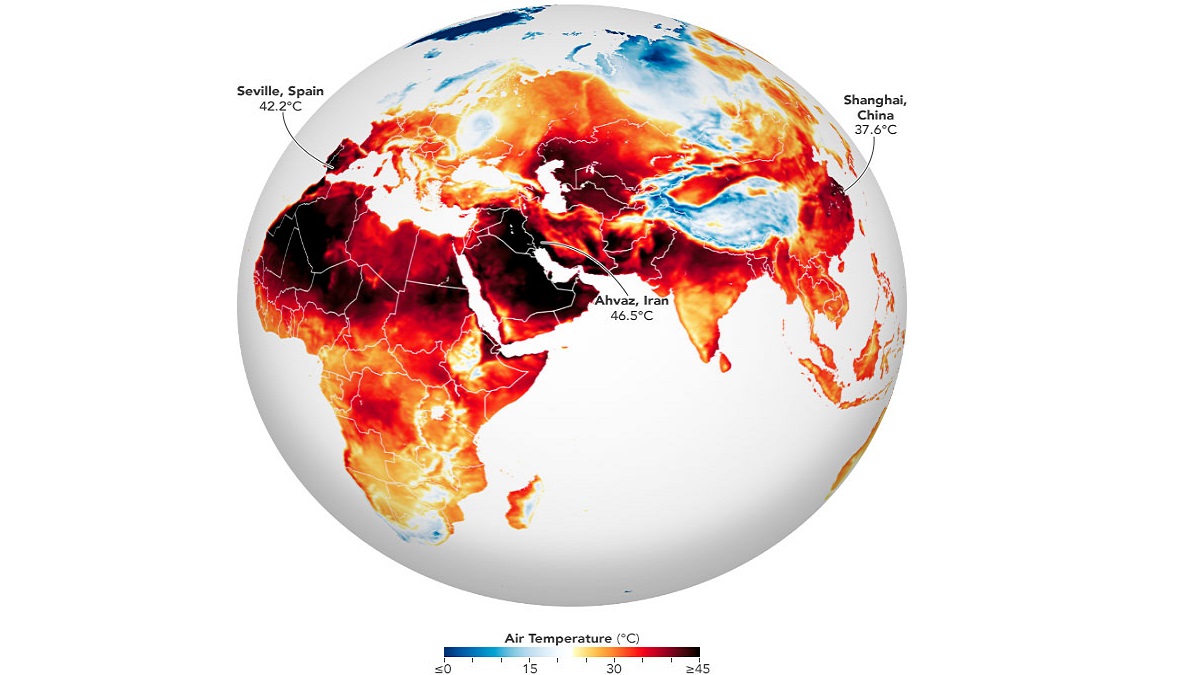 NASA Satellite Captures Heatwave Temperatures Across Asia, Europe And Africa