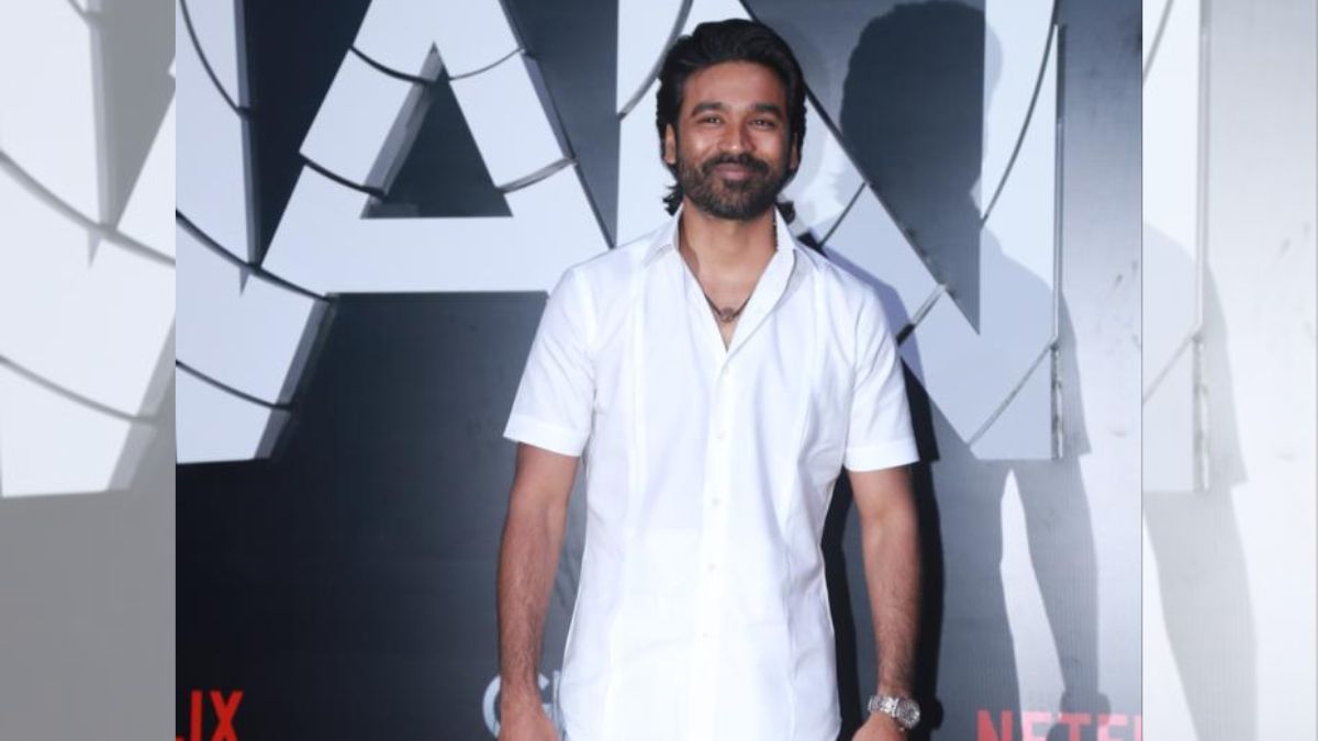 Dhanush Wears Veshti For 'The Gray Man' Mumbai Premiere, Poses