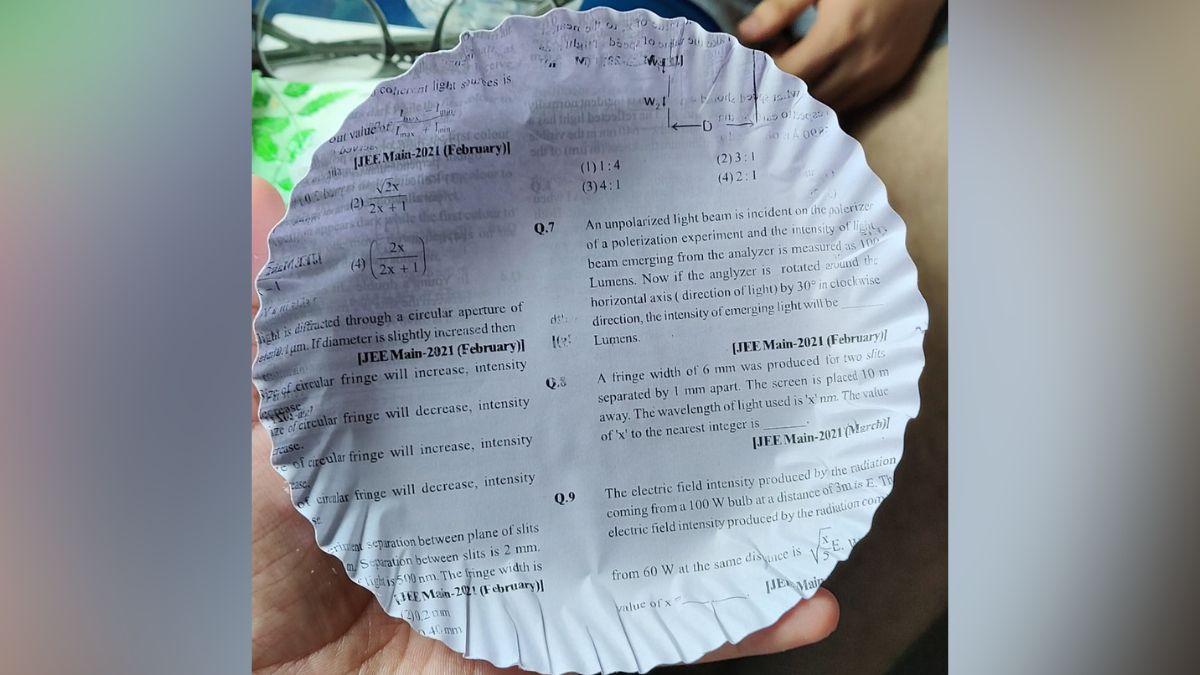 'From JEE To BhurJEE', Plate Made With JEE Question Paper Ignites Laughter