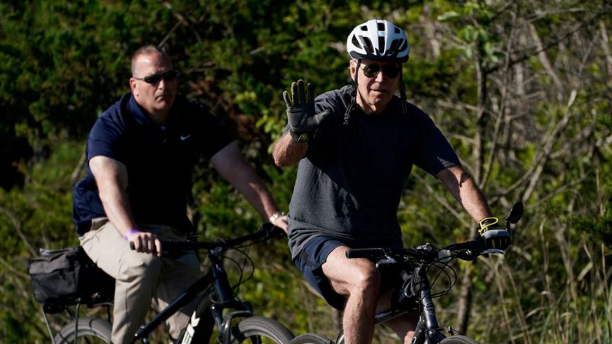 US President Joe Biden Falls Off Bike During Beach Ride, Escapes Unhurt