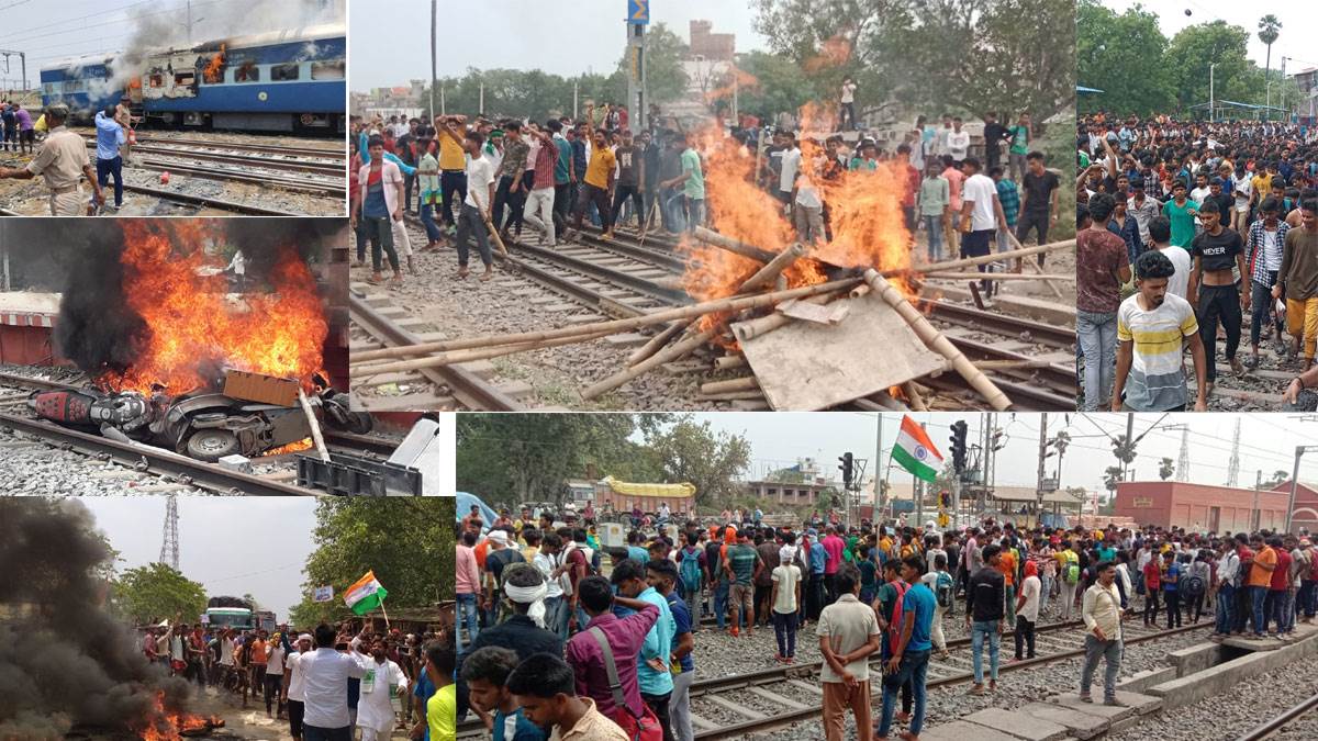 Agnipath Scheme Protest: 3 Trains Set Ablaze In Bihar, Delhi-Jaipur NH Blocked, Stone Pelting In Haryana