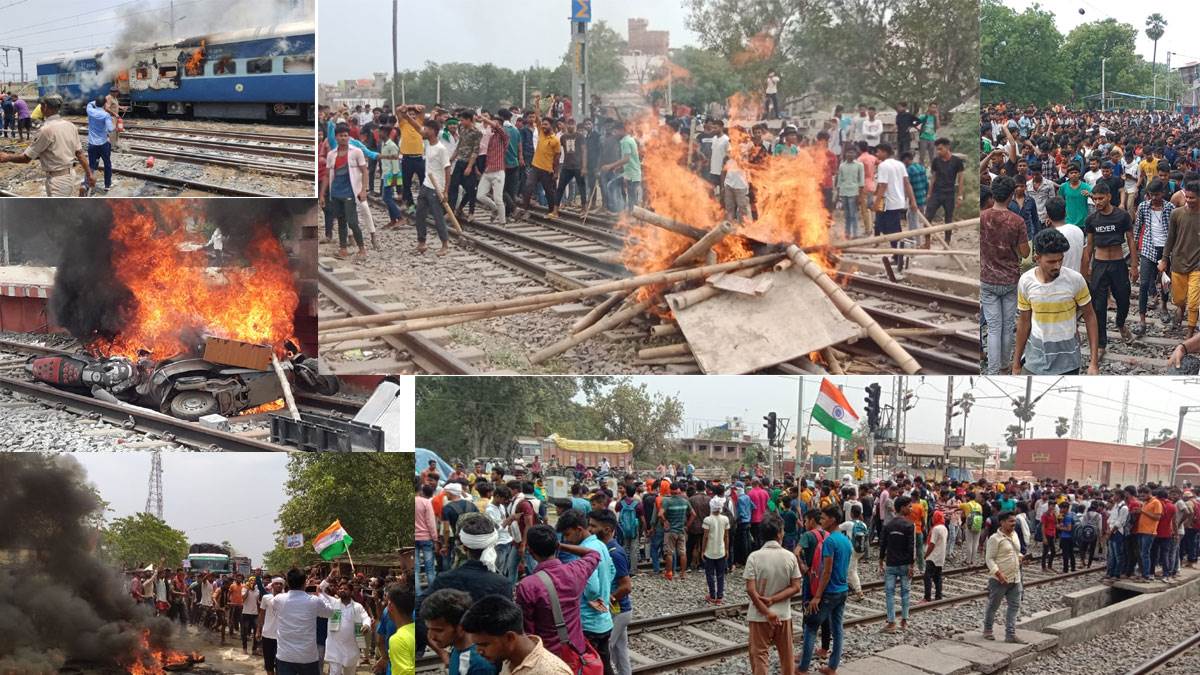 Agnipath Scheme Protest: 3 Trains Set Ablaze In Bihar, Delhi-Jaipur NH  Blocked, Stone Pelting In Haryana