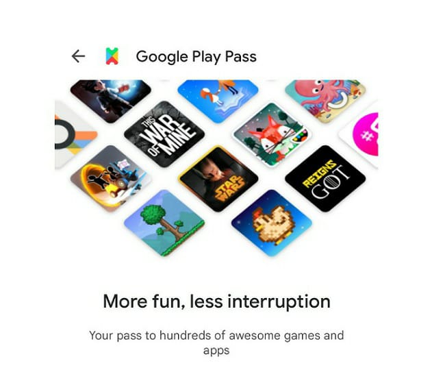 Google Play Pass premium apps and games subscription service