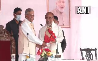 N Biren Singh sworn-in as Manipur Chief Minister for 2nd straight term