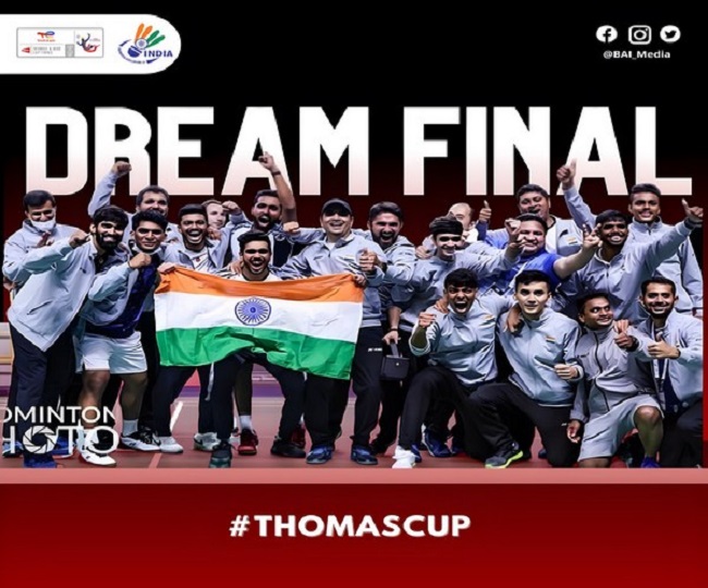 Thomas Cup: India men's badminton team beats Denmark to reach finals, assured of at least Silver