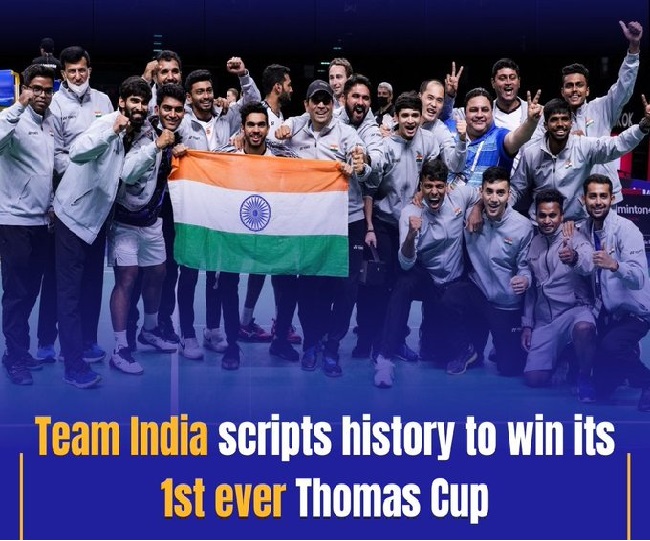'Nation is elated': PM Modi, others congratulate Indian men's Badminton team after its historic Thomas Cup 2022 win