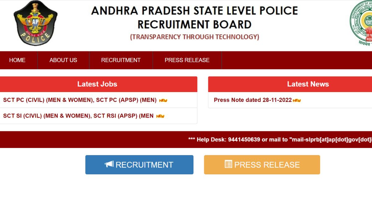 AP Police Constable Recruitment 2022: Apply For 6,100 Posts From Tomorrow At slprb.ap.gov.in