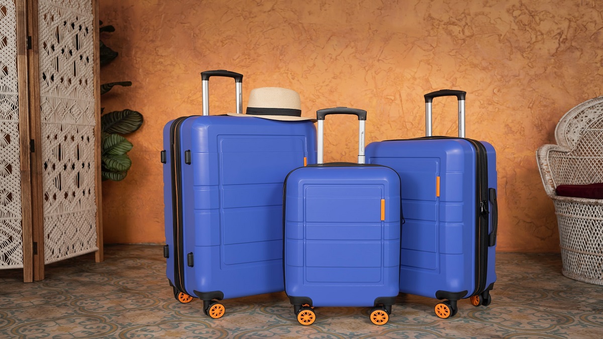 Elegant Sport Square Trolley Bag - Medium Suitcase for Travelling (Black  and Blue) | Elegant Auto Retail