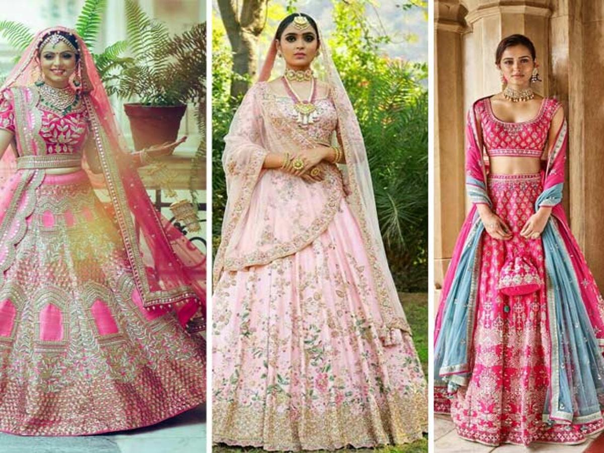 Buy Red Embroidered Chanderi Hand Block Printed Blouse with Lehenga and  Pink Mukaish Work Organza Dupatta - Set of 3 | LG190/MPRT8 | The loom