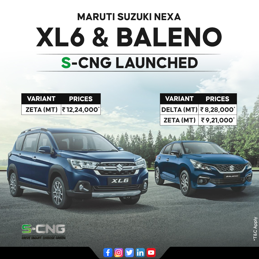 Maruti Suzuki Launches Baleno SCNG And XL6 SCNG; Check Price