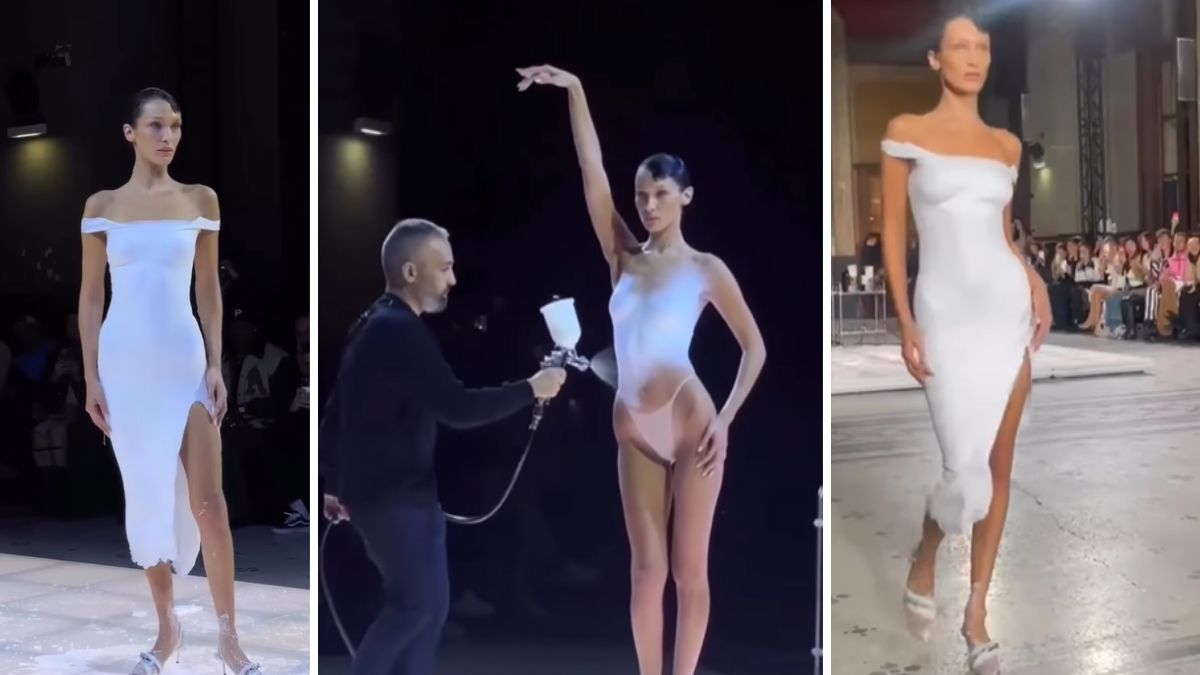 At Fashion Runway, US Model Gets Dress Spray Painted On Body; Netizens Hail 'Creativity At Its Peak' | Watch