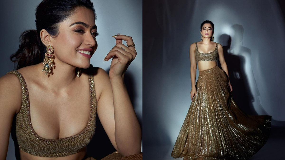 Rashmika Madanna Shows How To Slay In A Golden Lehenga This ...