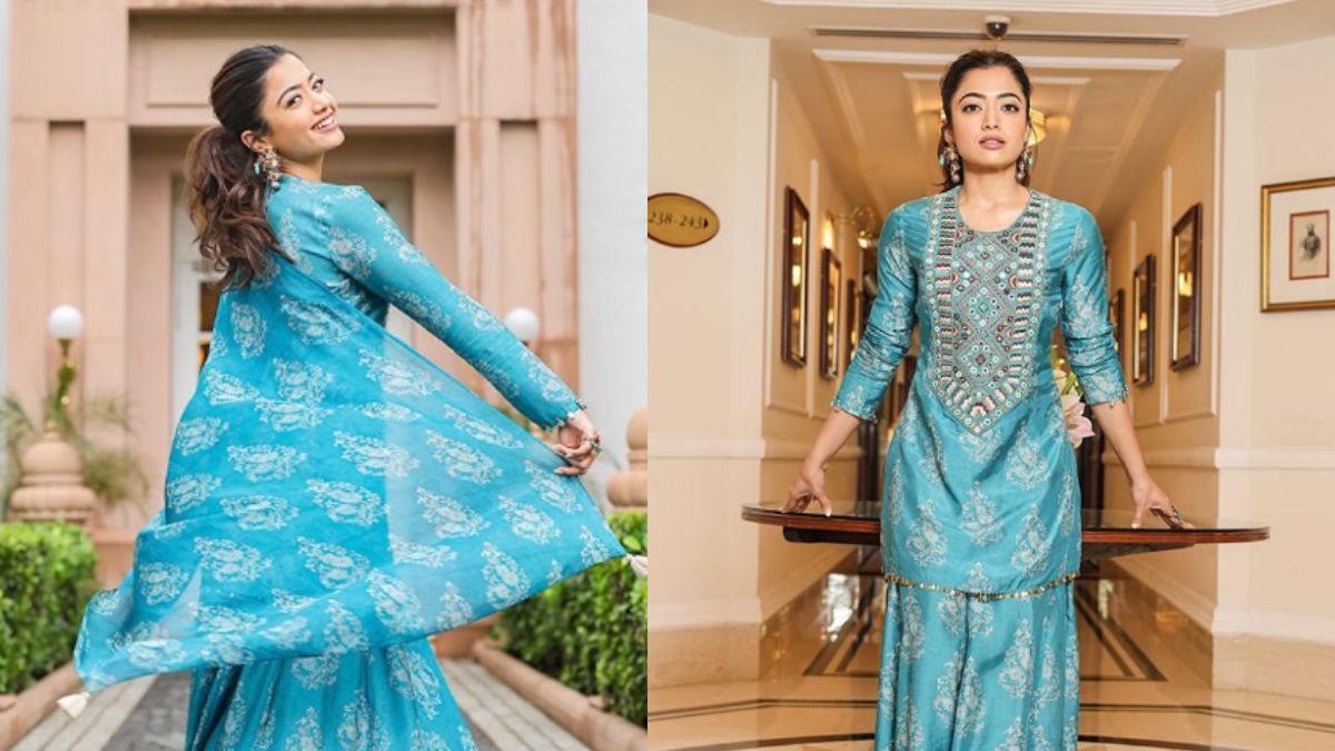 Rashmika Mandanna Exudes Grace And Elegance In Blue Ethnic Attire | See Pics 