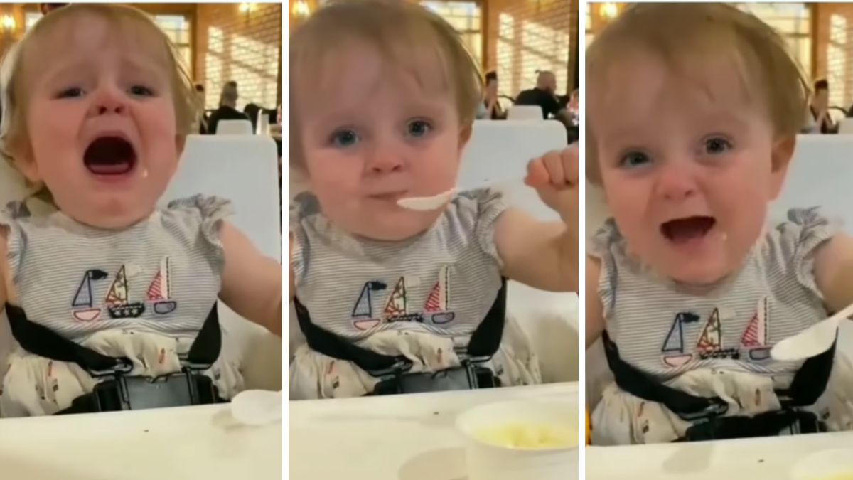 Baby Stops Crying After Seeing Ice Cream And Nothing Can Be More Adorable | Watch