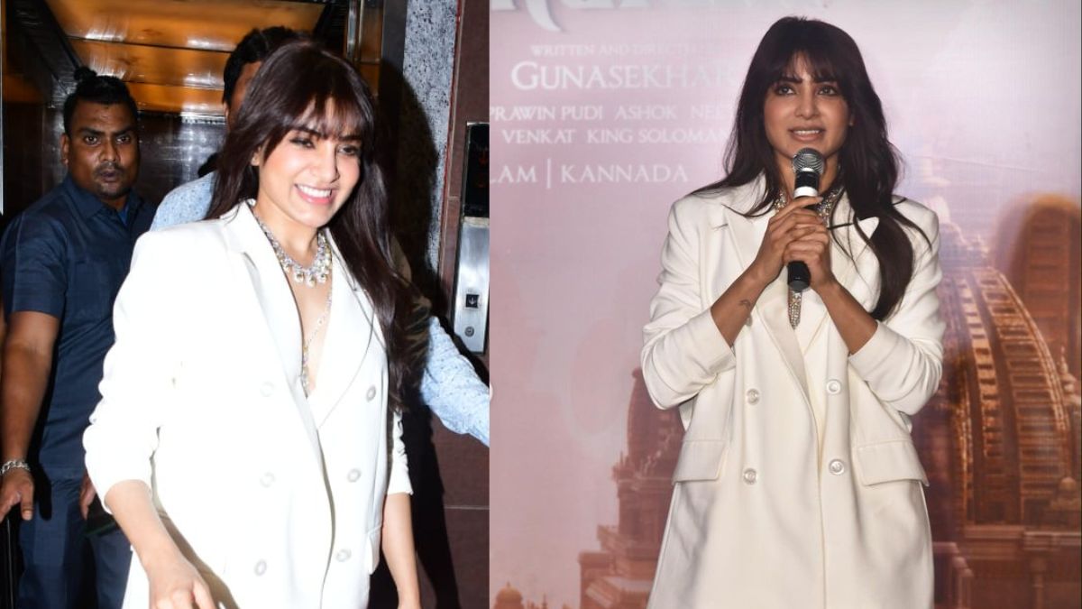 Shaakuntalam Promotions: Samantha Ruth Prabhu In A White Pantsuit Is All About Chic And Glamour | See Pics