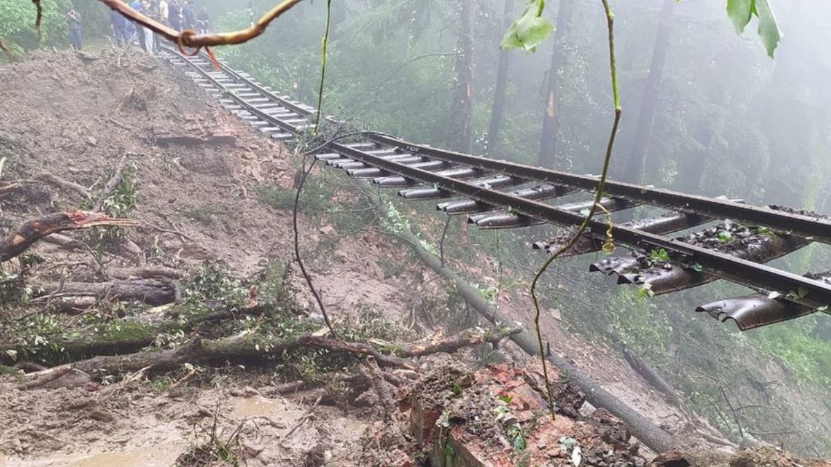 Himachal Rains: Section Of Kalka-Shimla Railway Track Left Hanging As ...