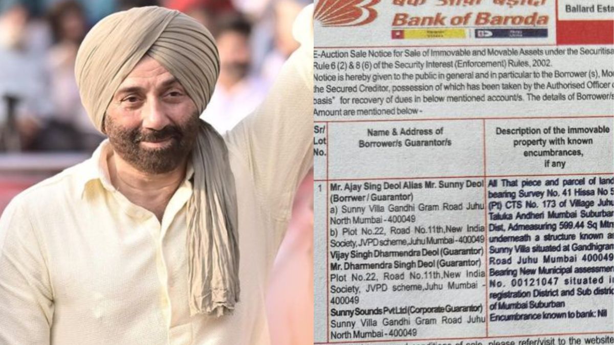 Sunny Deol's Juhu Bungalow Put On Sale By Bank Of Baroda To Recover Rs ...