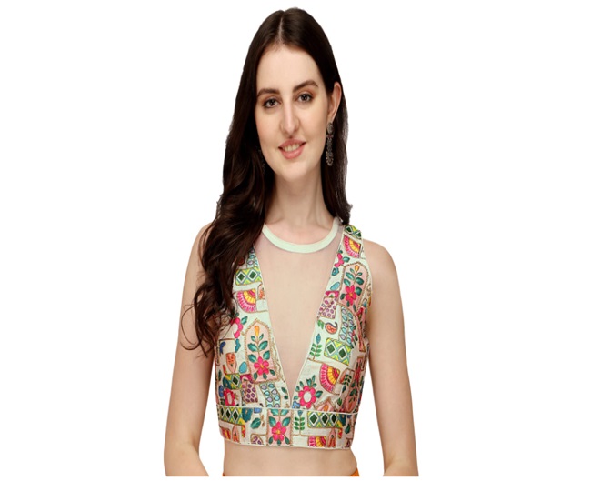 Vihu Fashion Women's Deep V Neck Multicolor Phantom Silk Floral