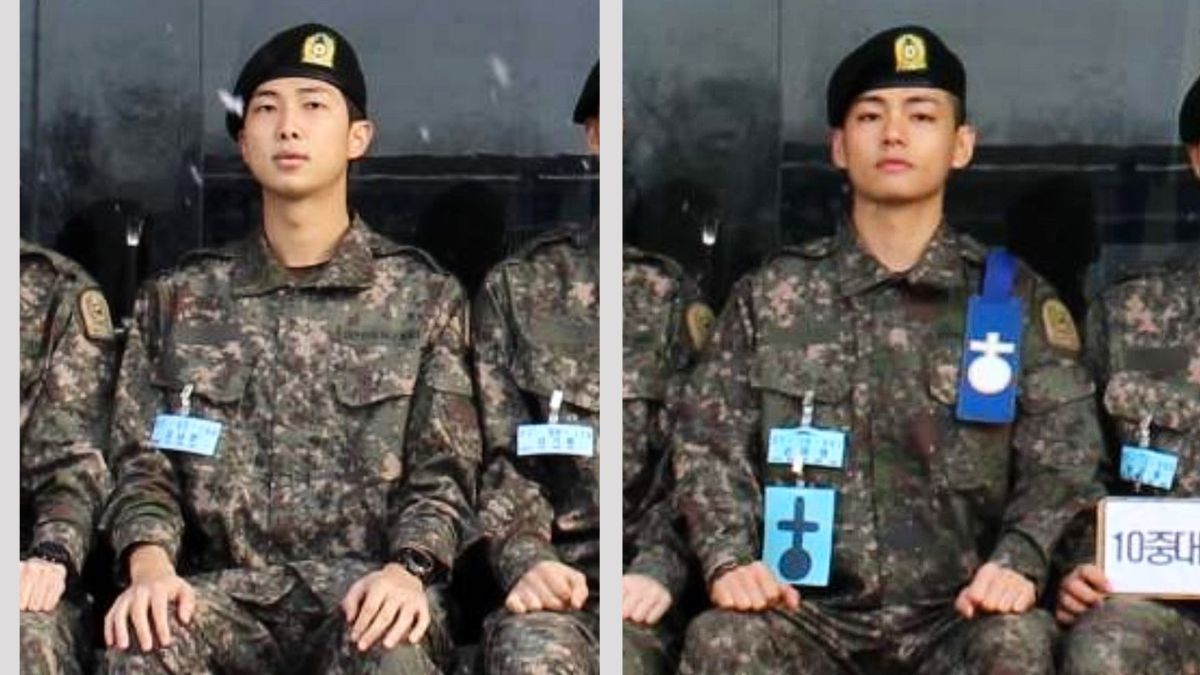 Bts Military Service First Photos Of Rm And V Aka Kim Taehyung In Army Uniforms Surface Online 0817