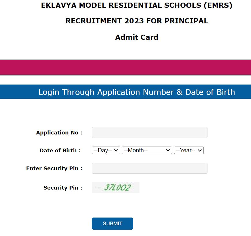 EMRS Admit Card 2023 (Out) Hall Ticket Download @emrs.tribal.gov.in