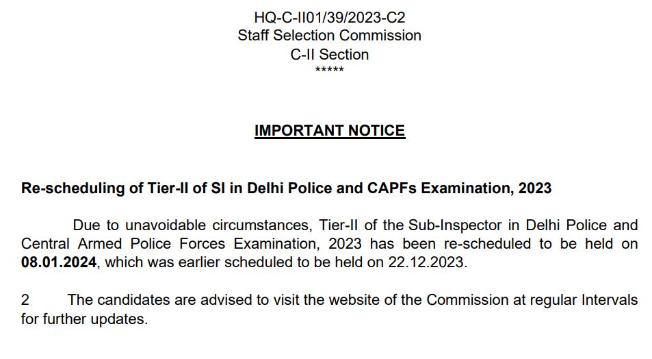 ssc-cpo-tier-2-exam-date-2023-postponed-check-revised-schedule-here