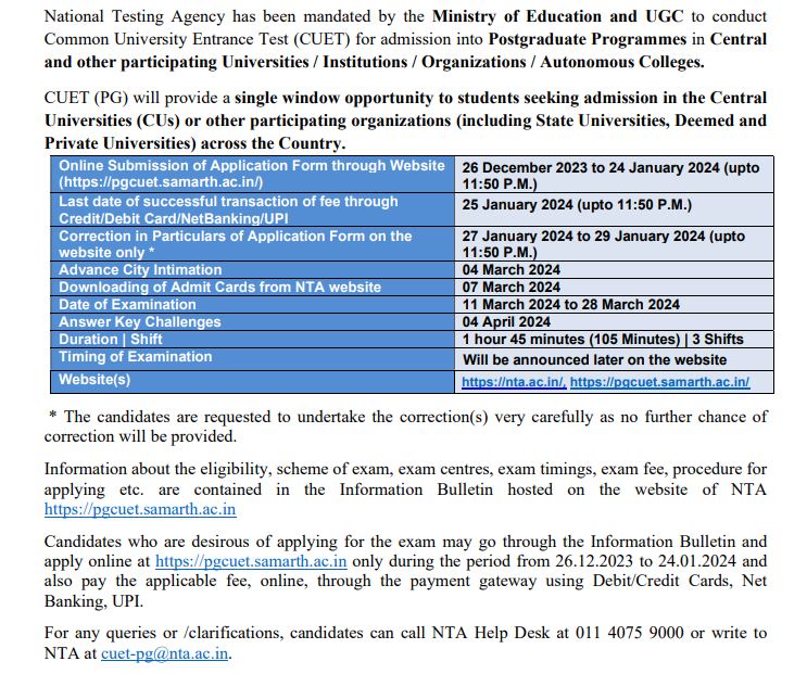 CUET PG 2024 Registration Process Begins At pgcuet.samarth.ac.in; Here's How To Apply