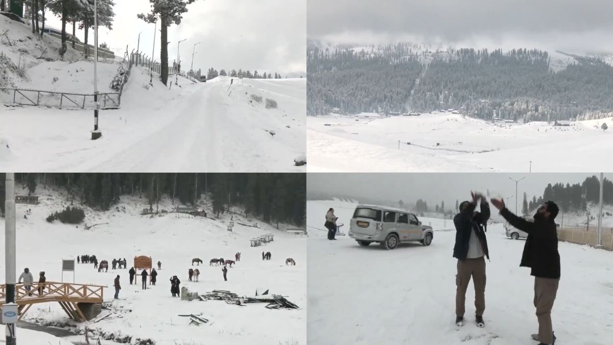 J-K Weather Update: Gulmarg Receives Season's First Snowfall | Watch
