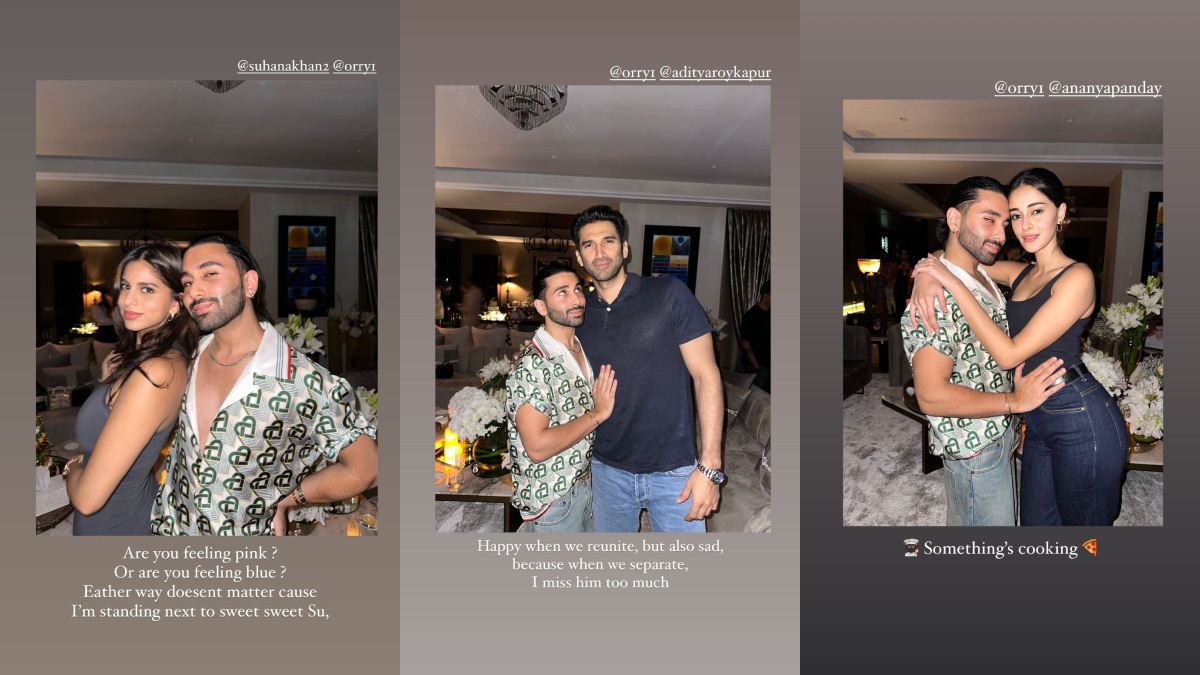 Orry with Suhana Khan, Ananya Panday and Aditya