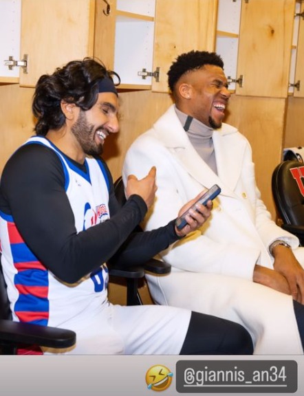 Ranveer Singh NBA: NBA All-Star Celebrity Game 2023: Ranveer Singh shares  court with Marvel star Simu Liu, meets Ben Affleck - The Economic Times