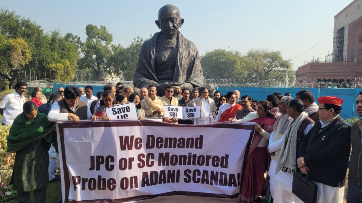 Adani Row: Opposition Protests Outside Parliament, Demands Probe Into ...