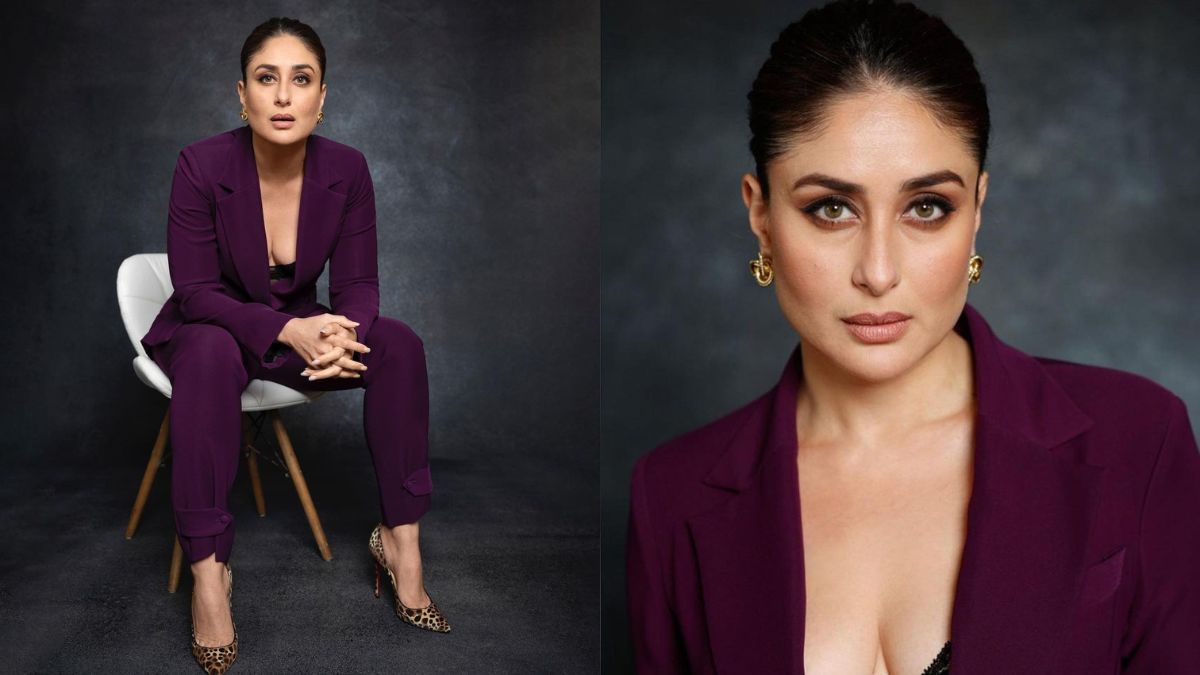 1200px x 675px - Kareena Kapoor Khan Takes Walk On Wild Side With Animal Printed Heels  Styled With Purple Pantsuit And Bralette