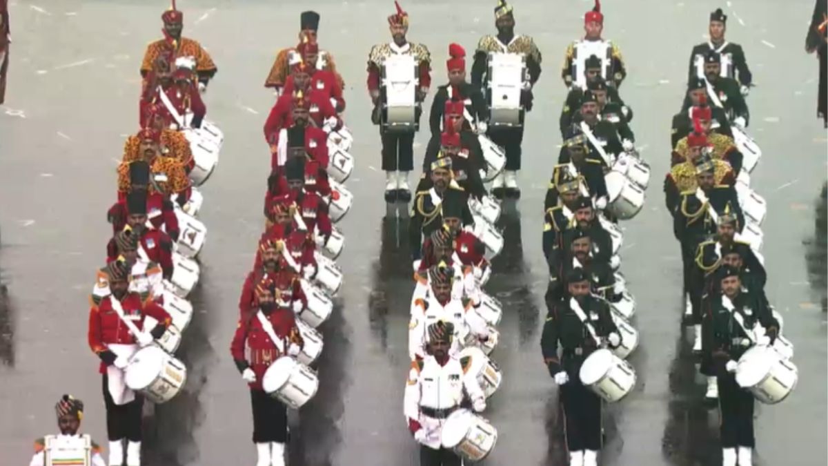 Beating Retreat 2023 Grand Event Held At Vijay Chowk Amid Heavy Rain