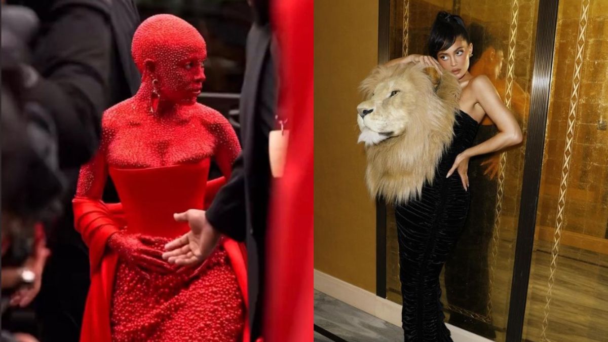 Kylie Jenner Accessorizes With a Giant Faux Lion Head for Paris