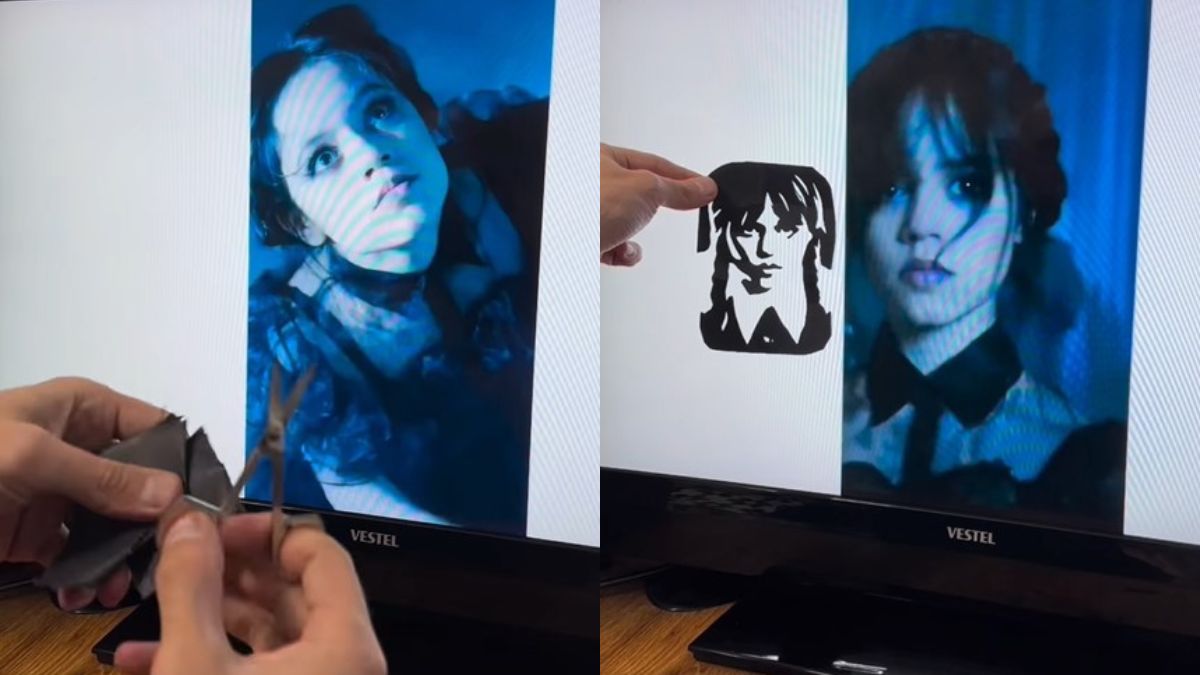 Viral Video: 'Wednesday' Star Jenna Ortega’s Portrait Created From Paper Cutouts Leaves Netizens In Awe
