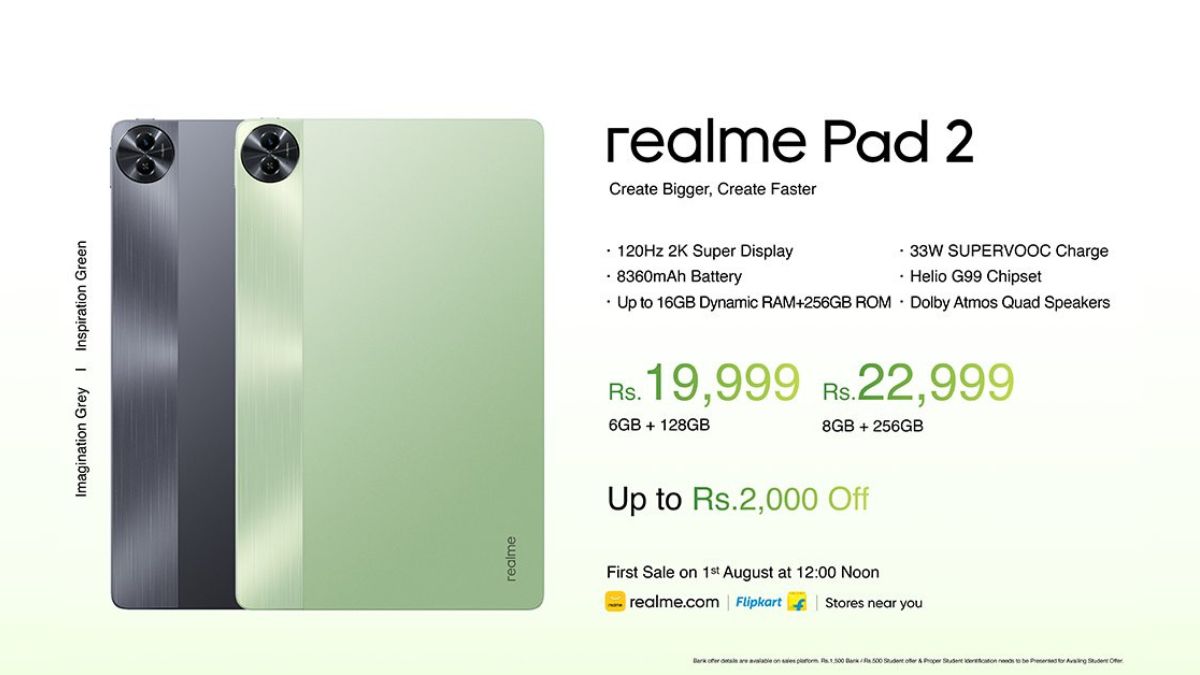 Realme Pad 2 With 11.5-Inch 120Hz 2K Display, 8,360mAh Battery Unveiled in  India: All Details