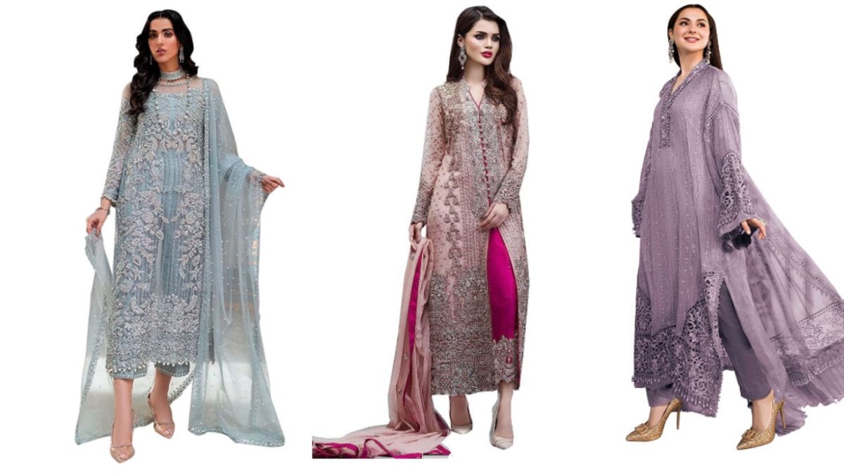 Buy THE 9192 Women's Georgette Salwar Suit Set (Brown) at Amazon.in