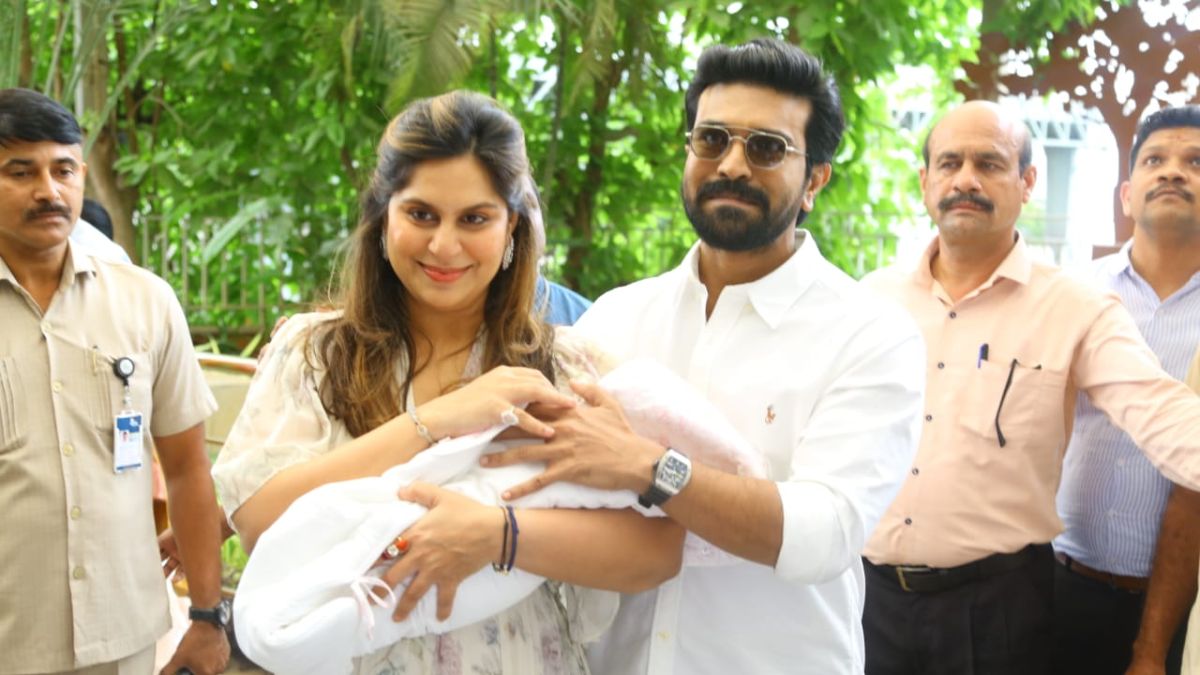ram-charan-and-upasana-make-first-appearance-with-newborn-daughter-in-hyderabad-see-pics